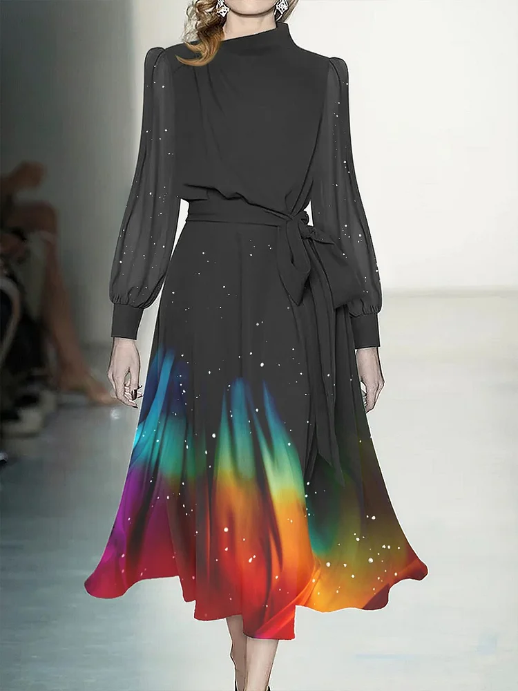 Women's Gradient Art Rainbow Fashion Dress