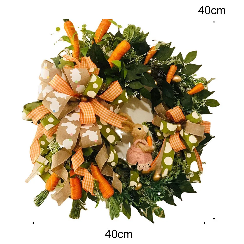 Easter Carrot Bunny Decorative Wreath Door Hanging