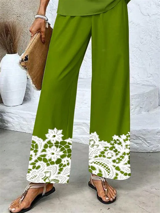 Women's Sleeveless Square Collar Floral Printed Casual Set