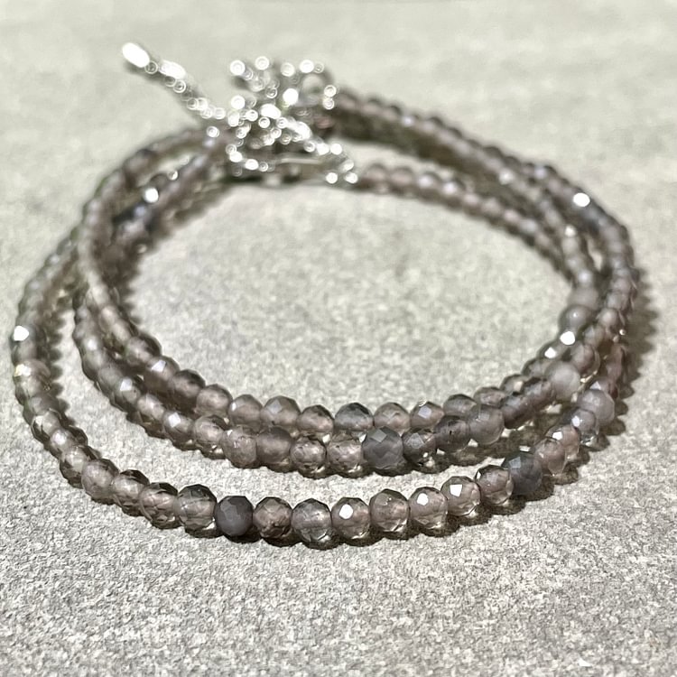 3mm Mixed Material Adjustable Faceted Bracelet
