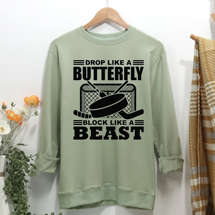Drop like a butterfly block like a beast Women Casual Sweatshirt-Annaletters
