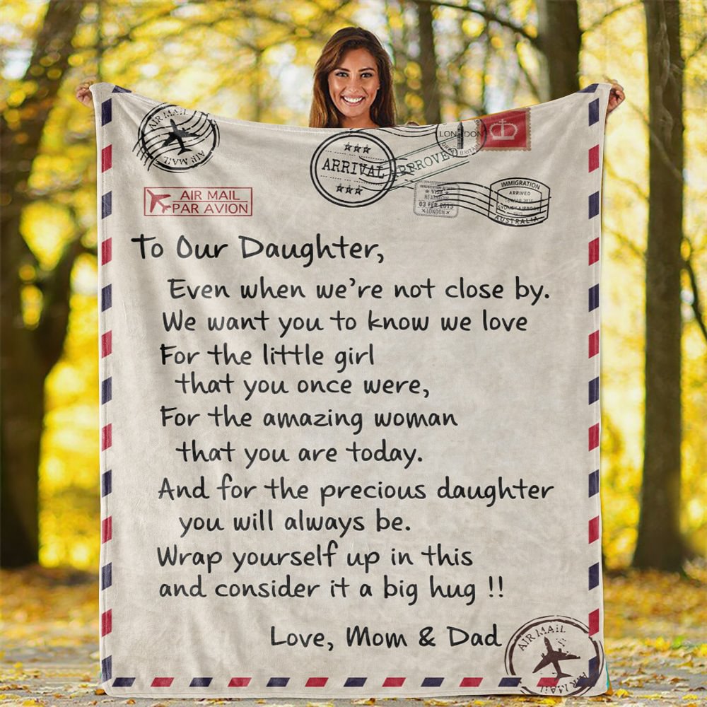 To Our Daughter I Love You Graphic Blanket