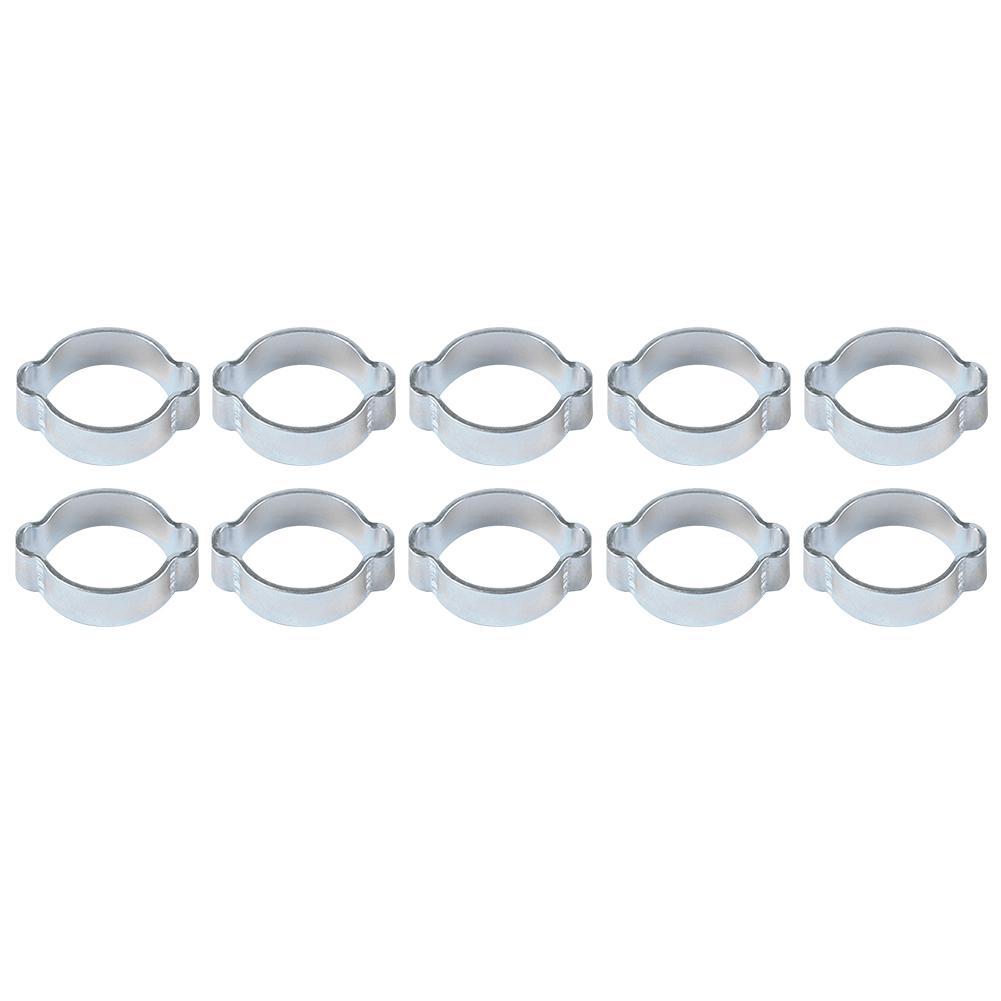 

10pcs Double Ear Hose Clamps Fuel Pipe Water Hose Clamp Carbon Steel Crimp, 11-13mm, 501 Original