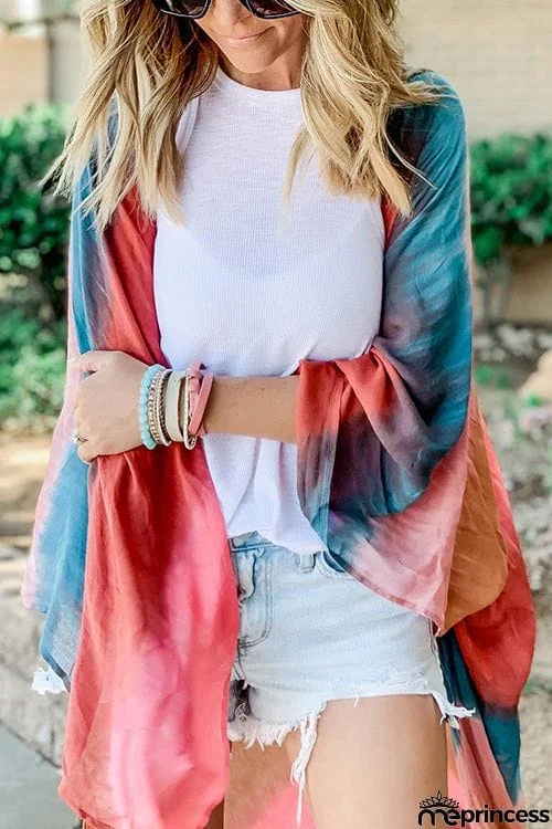 Tie Dye Stripe Kimono