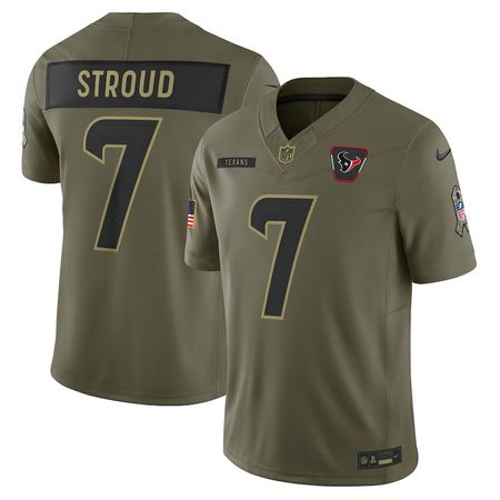 Youth Houston Texans #7 C.J. Stroud  Olive 2025 Salute to Service Limited Jersey