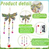 3PCS-2 5D DIY Diamond Painting Wind Chimes Suncatcher Kit Double Sided Diamond Art Kits Suncatcher with Crystal Pendant for Home Wall Window Decor Adults DIY Art Craft