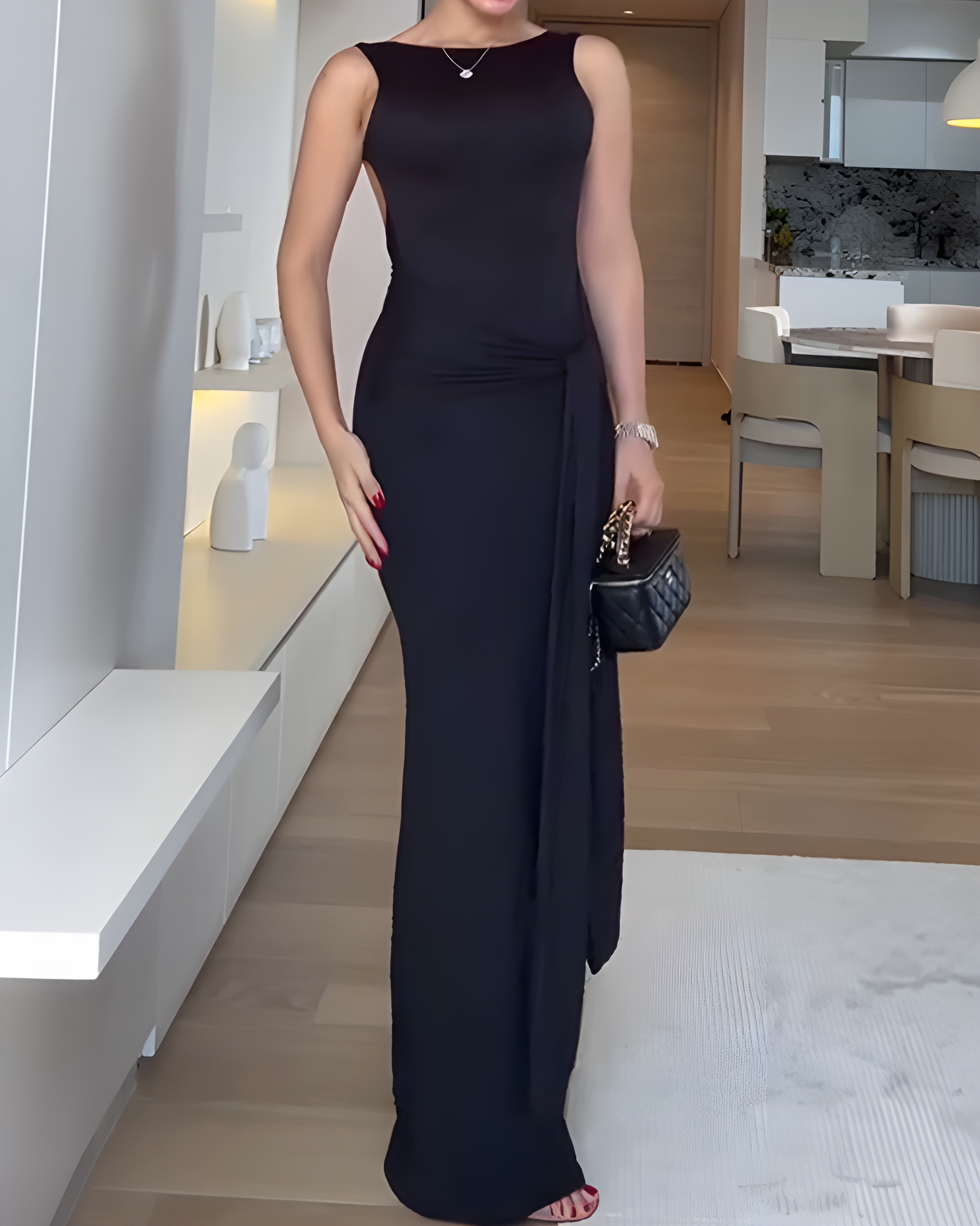 Sleeveless Backless Bodycon Long Maxi Dress