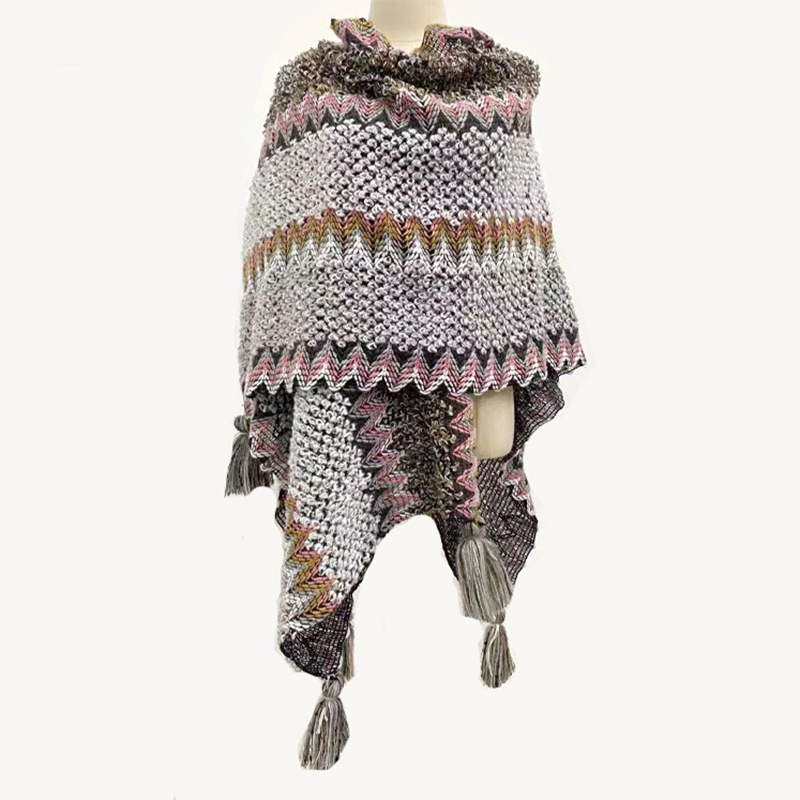 Vintage Ethnic Gradient Striped Shawl