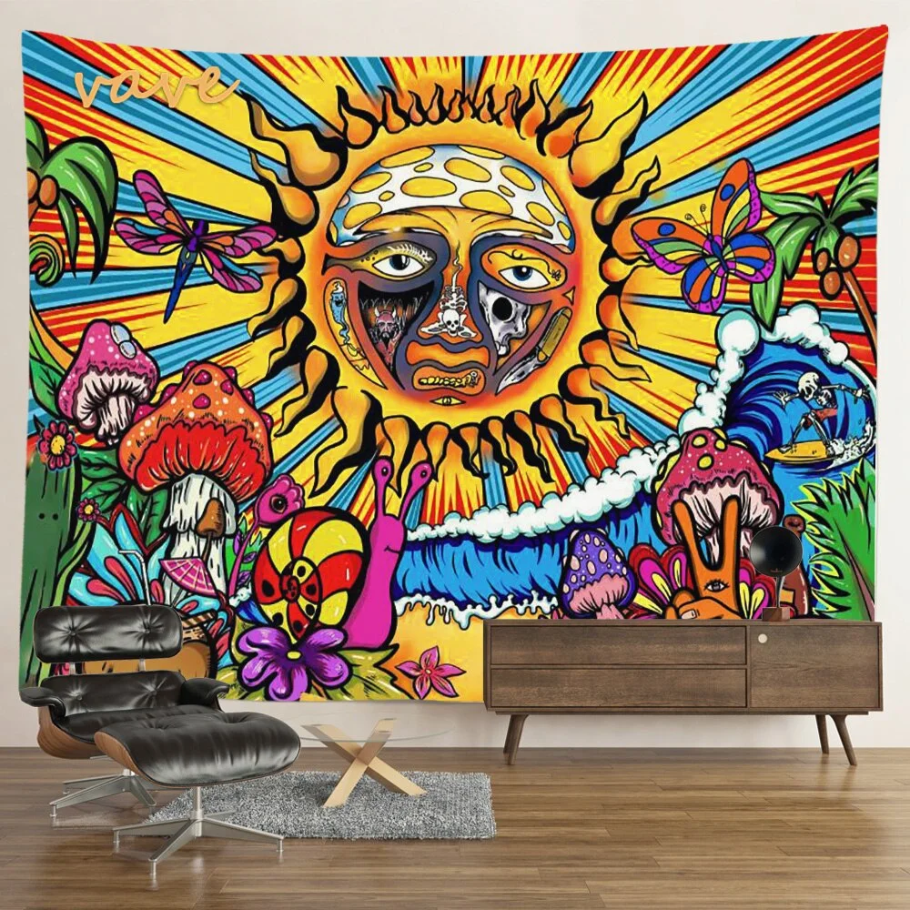 Nigikala Sun Moon Mandala Tapestry Wall Hanging Boho Hippie Witchcraft Astrology Cloth Fabric Tapestry Aesthetic Room Bedroom Decor