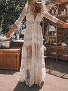 Gauze Crochet Half Sleeves Maxi Dress