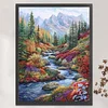 Mountain Stream-9CT Stamped Cross Stitch Bead Embroidery 51*69cm