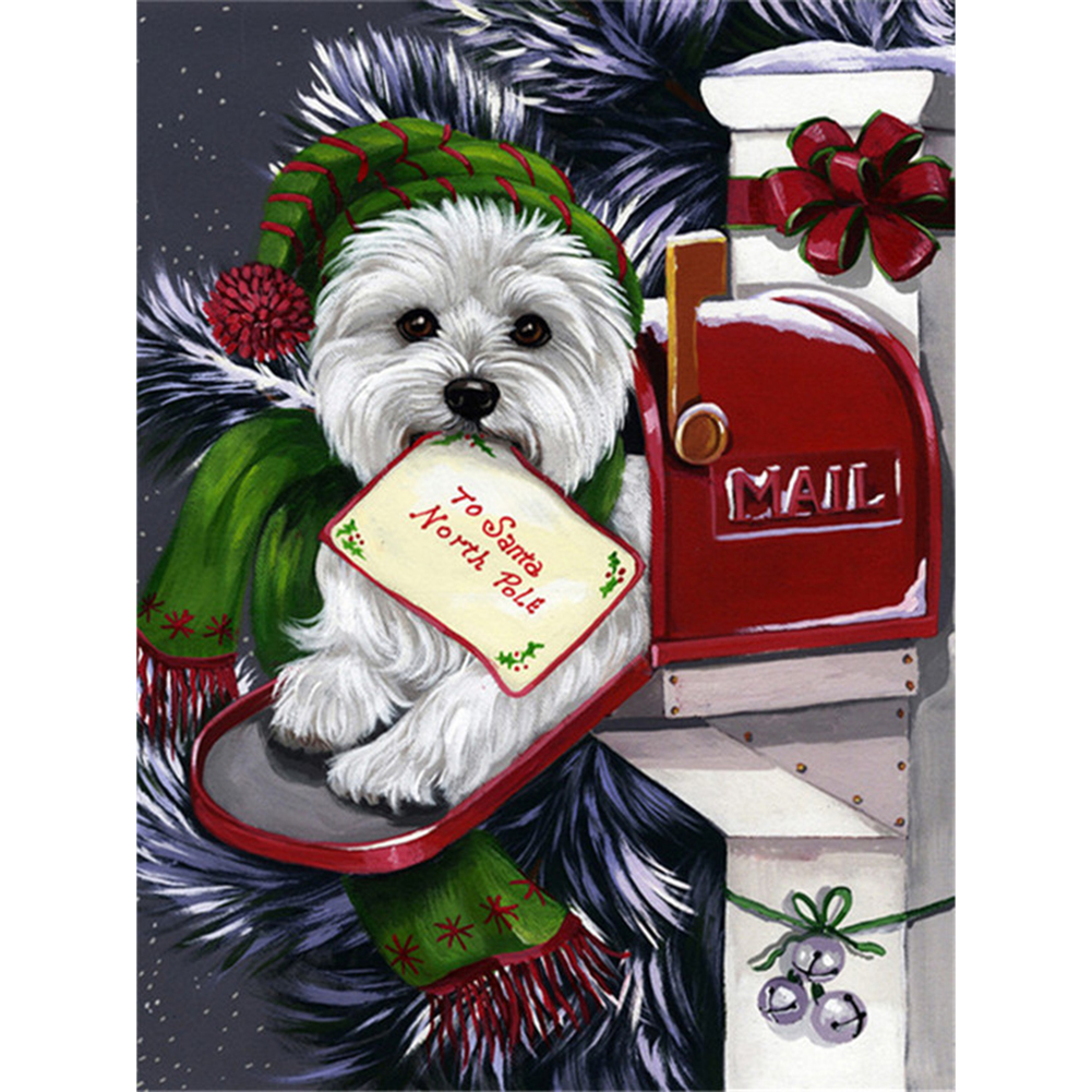 

Christmas Puppy - Round Drill Diamond Painting - 30*40CM, 501 Original