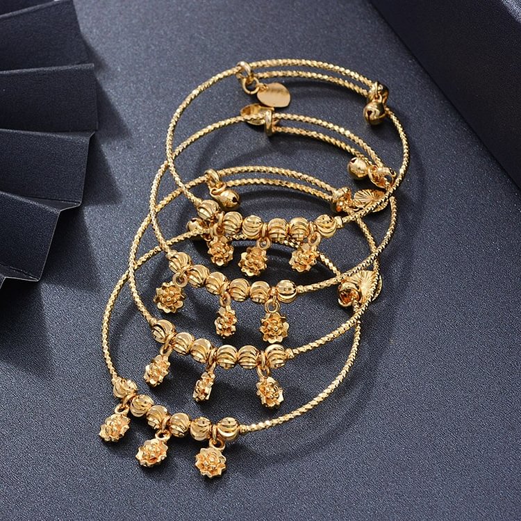 4Pcs/lot Bangles Kids Flowers Trendy 2-6 Years Baby Jewelry