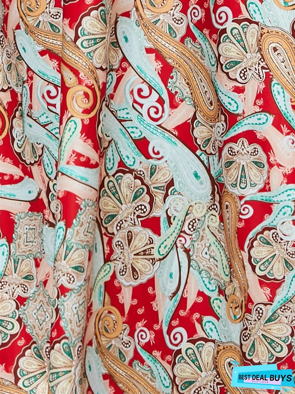 Summer Printed Waist-Length Suspender Dress