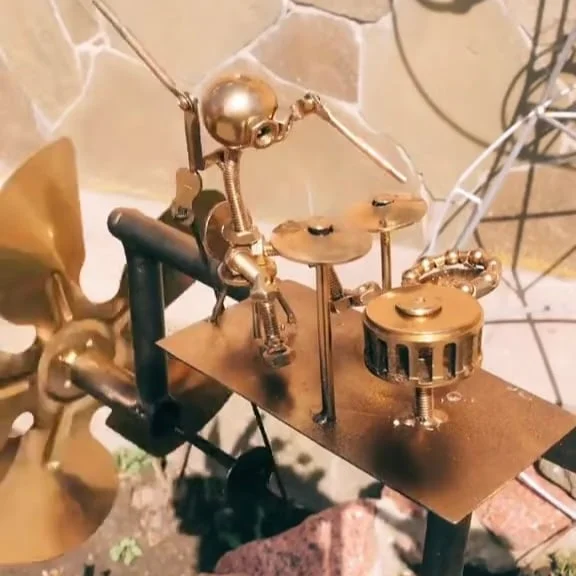 🥁Handmade Metal Drummer Windmill 