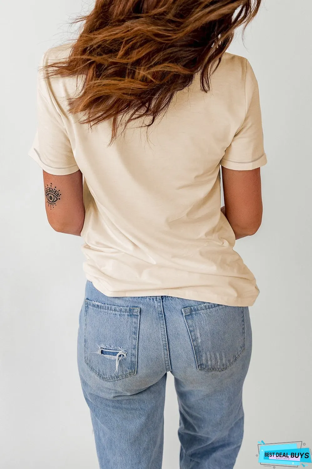 Round Neck Short Sleeve HOWDY Graphic Tee