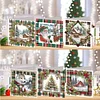 6PCS DIY Diamond Art Greeting Cards Christmas Snow Scene Congratulations Cards