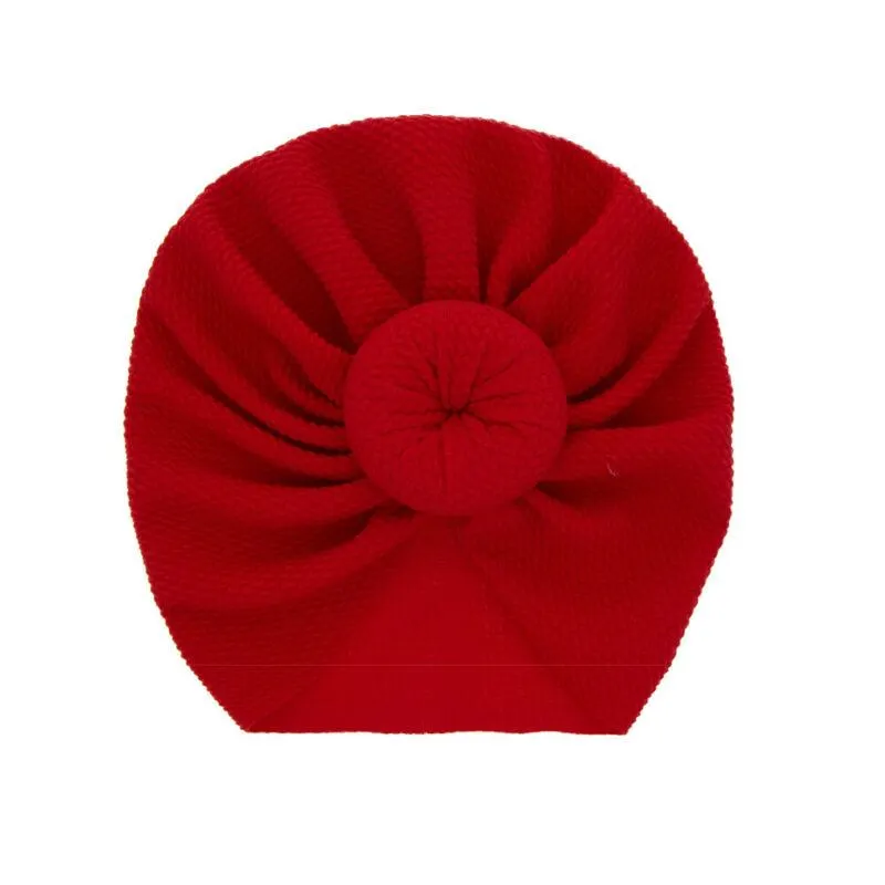 2019 Baby Accessories Newborn Toddler Kids Baby Boy Girl Solid Knot Hats Turban Cotton Beanie Candy Color Hat Winter Warm Cap