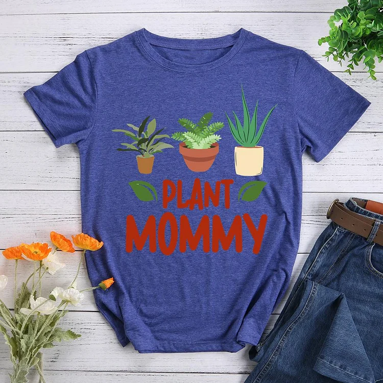 Plant mommy Round Neck T-shirt-0026099