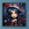Diamond Painting -DIY Round Drill Cartoon Flag Girl