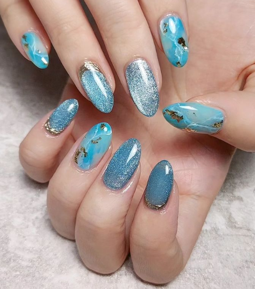 Blue-Green Nail Designs for 2023 | Morovan