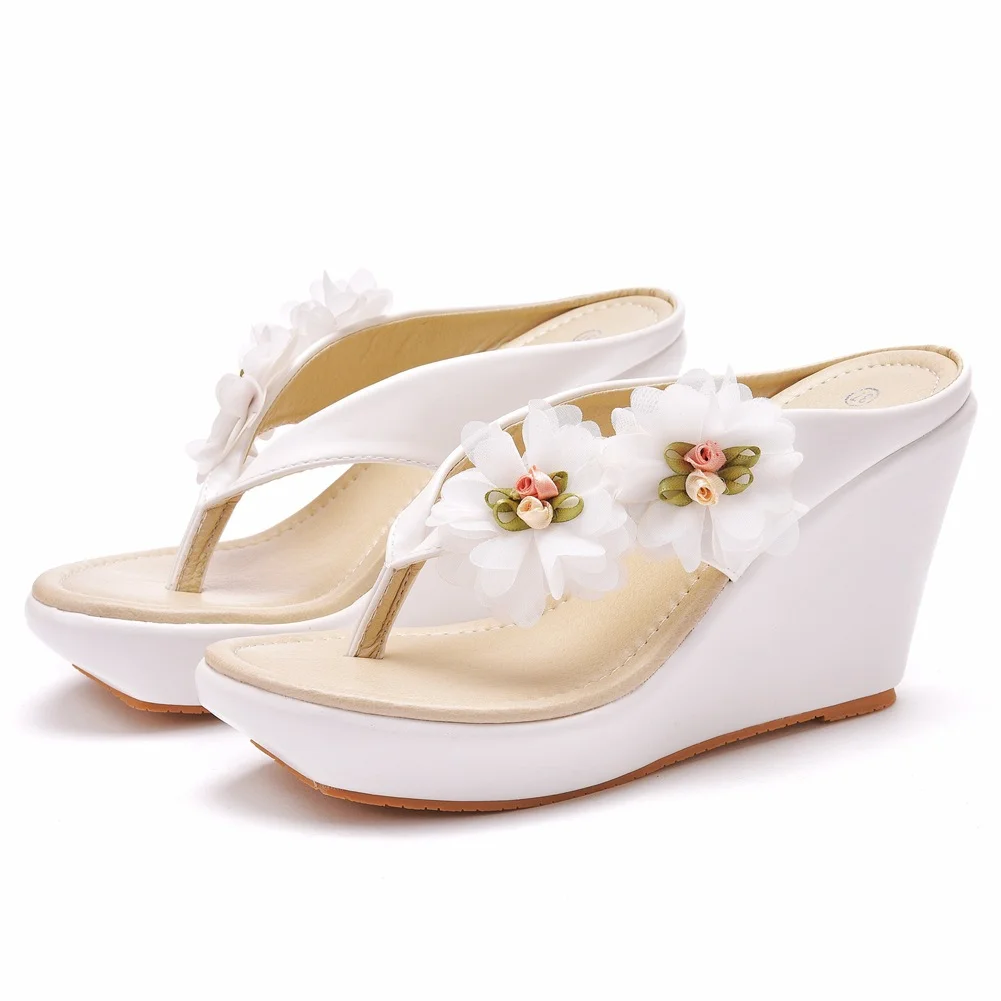 Breakj Breakj Size Flower Slope Sandals Beach Flip-Flops Flower Women Sandals Wish