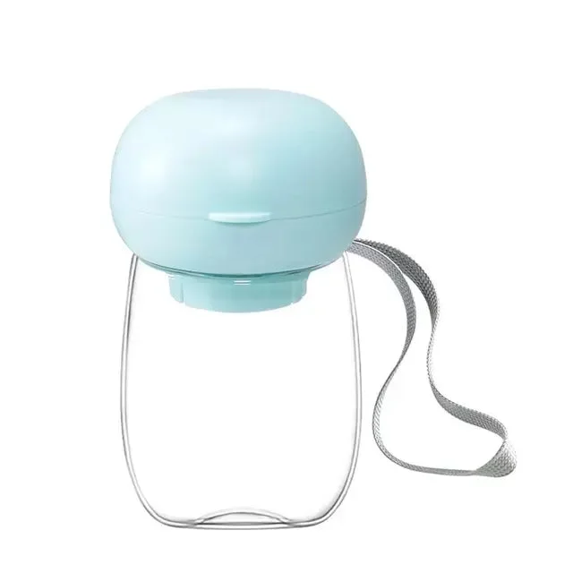 Portable pet drinking bottle: a good companion for travel, one bottle can be used for two purposes to meet feeding and drinking needs