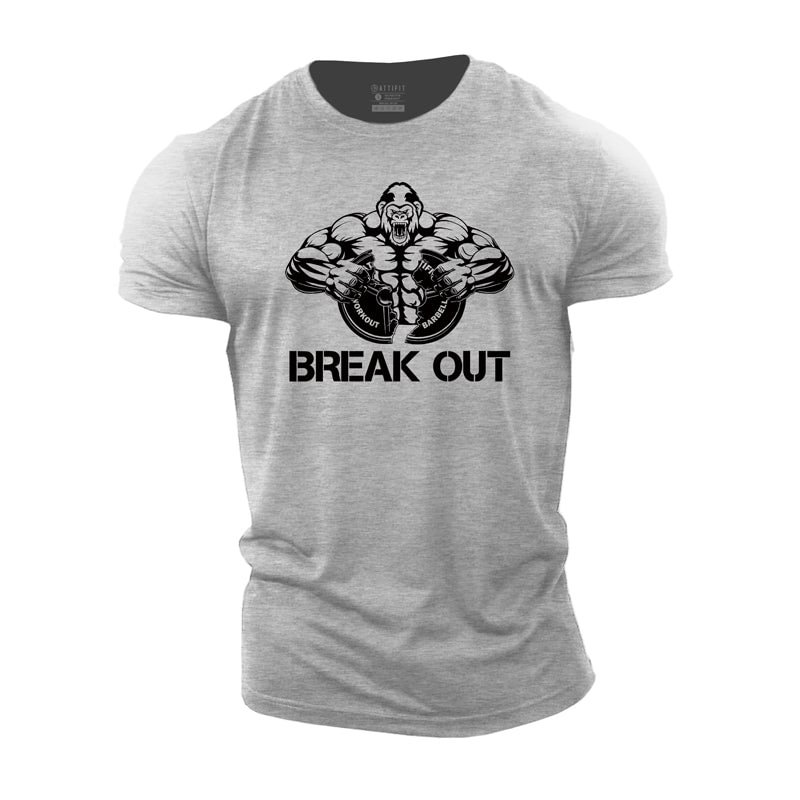 Cotton Break Out Graphic Gym T-shirts tacday