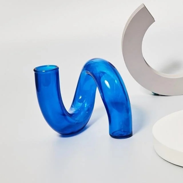 Klein Blue Modern Minimalist Glass Candle Holder  & Vase Collection | AvasHome