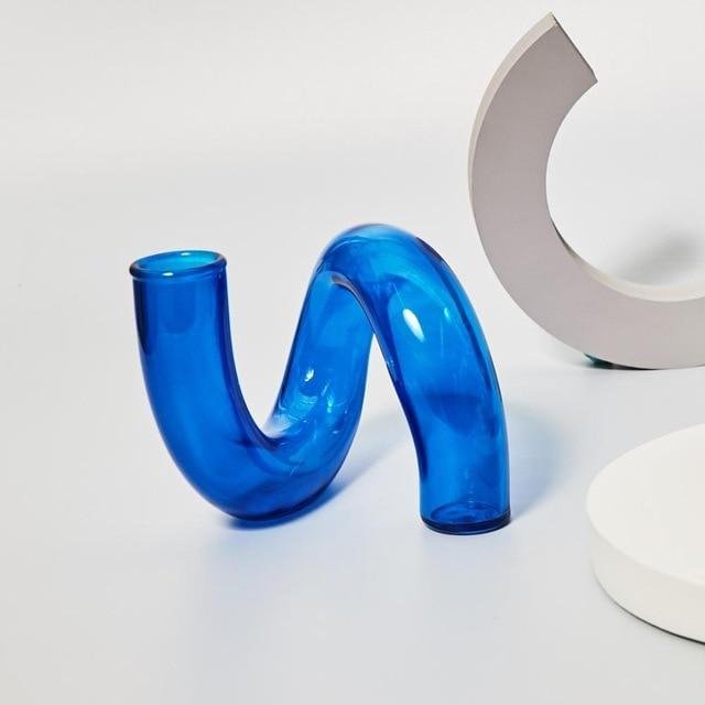 Klein Blue Modern Minimalist Glass Candle Holder  & Vase Collection