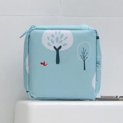 Women Tampon Storage Bag Sanitary Pad Pouch Napkin Cosmetic Bags Organizer Ladies Makeup Bag Girls Tampon Holder Organizer