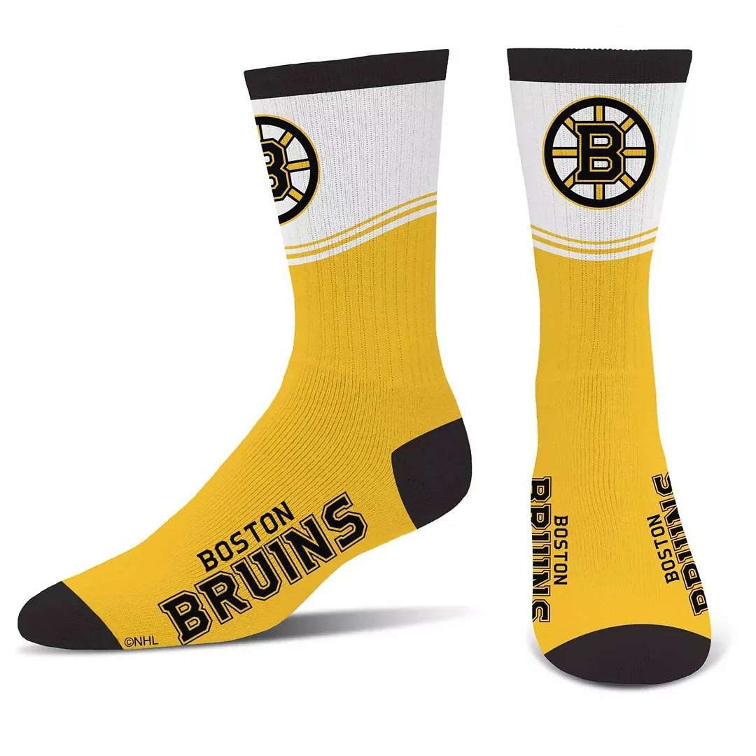 NHL Boston Bruins Divide Secondary Large Crew Socks