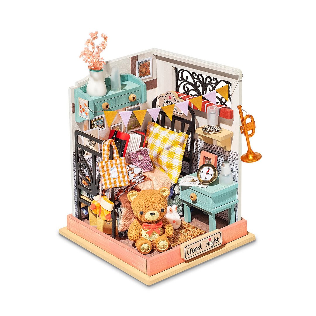 robotime-nl Rolife Sweet Dream Bedroom Miniature Dollhouse Kit DS016