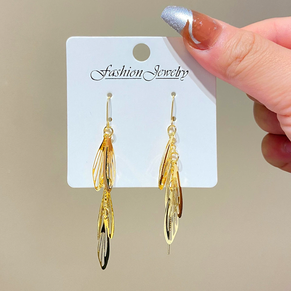 Long Wing Stud Earrings