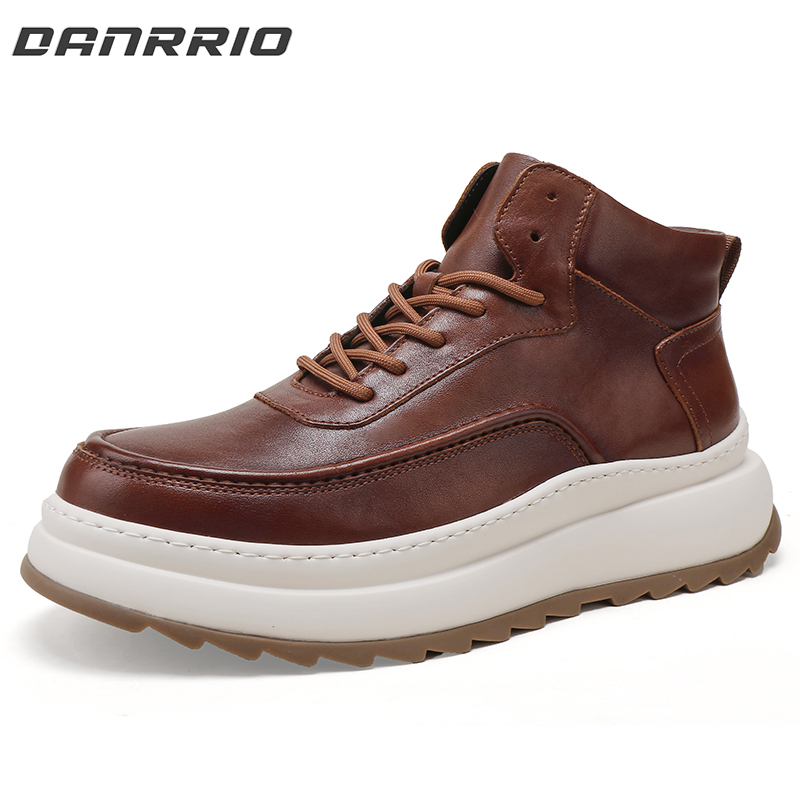 DANRRIO Luxury Casual Ankle Boots Washed Leather Platform Martens Boots DANRRIO.COM DANRRIO