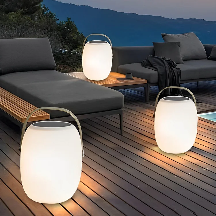 Portable Lantern Outdoor Table Lamp with Solar Panel