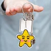 little stars - Stamped Bead Embroidery - Keychain