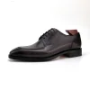 Luxury Black Dress Men Derby Shoes Real Leather 