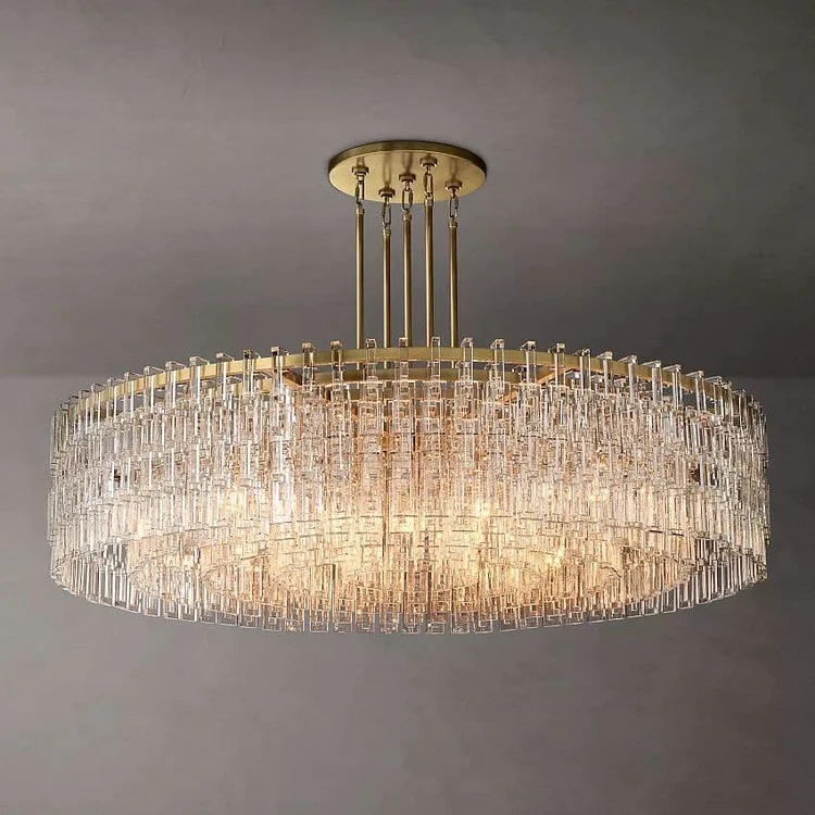 Marignan Multi-Tier Crystal Chain Round Chandelier 60" Vjlight