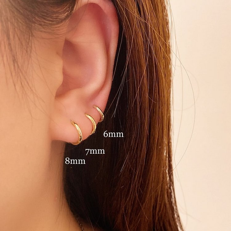 925 Silver Tiny Simple Hoop Earrings
