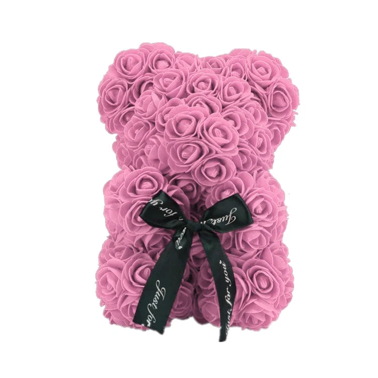 Handcrafted Romantic Rose Flower Teddy Bear