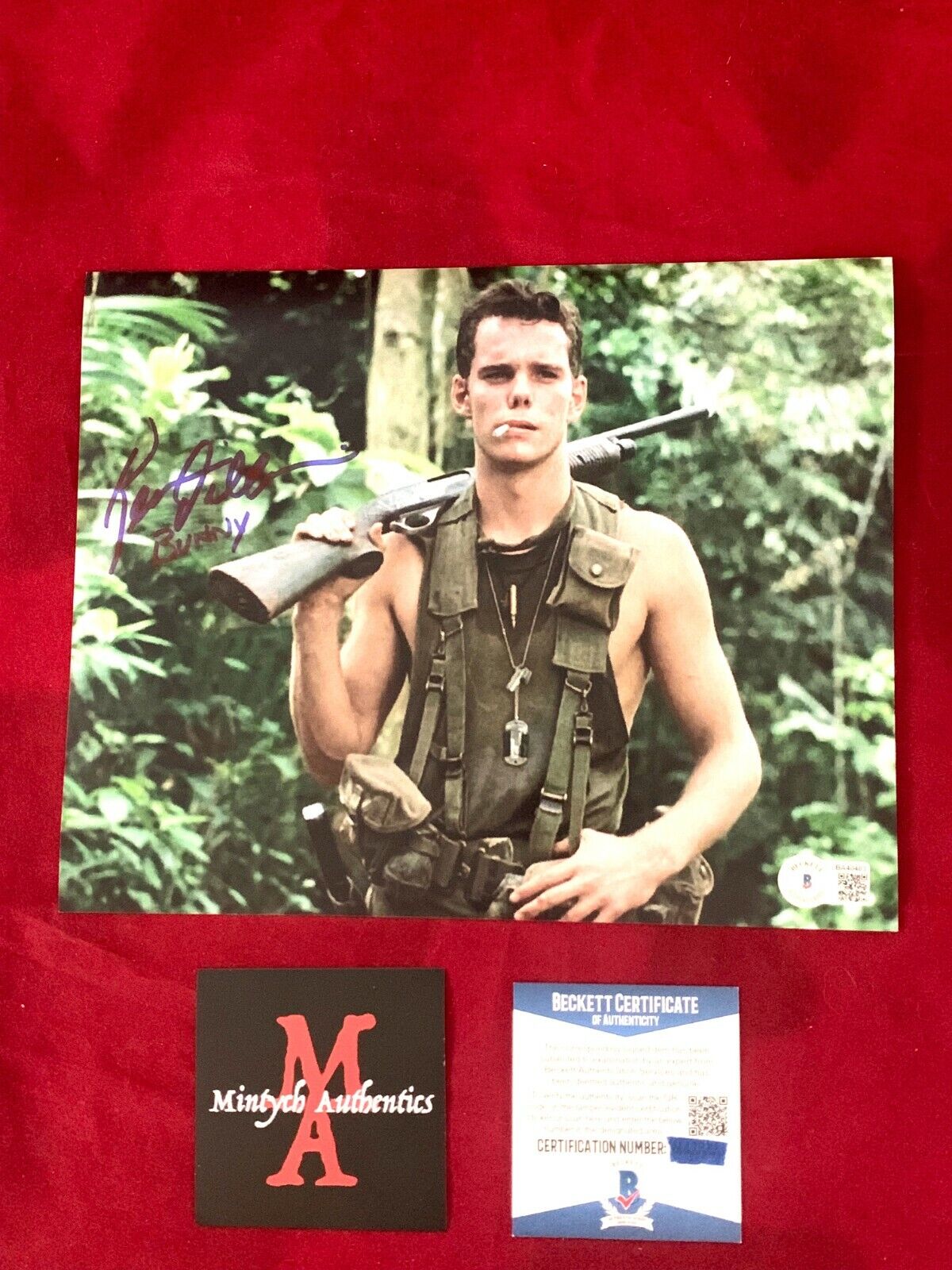 KEVIN DILLON AUTOGRAPHED SIGNED 8x10 Photo Poster painting! PLATOON! BUNNY! BECKETT COA!