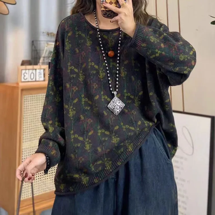 Chicfifth Sweater Women Winter Long Sleeve High Quality Autumn Vintage Top Knitted Cardigan