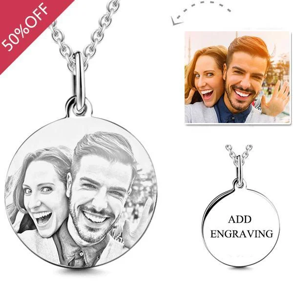 Personalized Photo Necklace Round Shaped