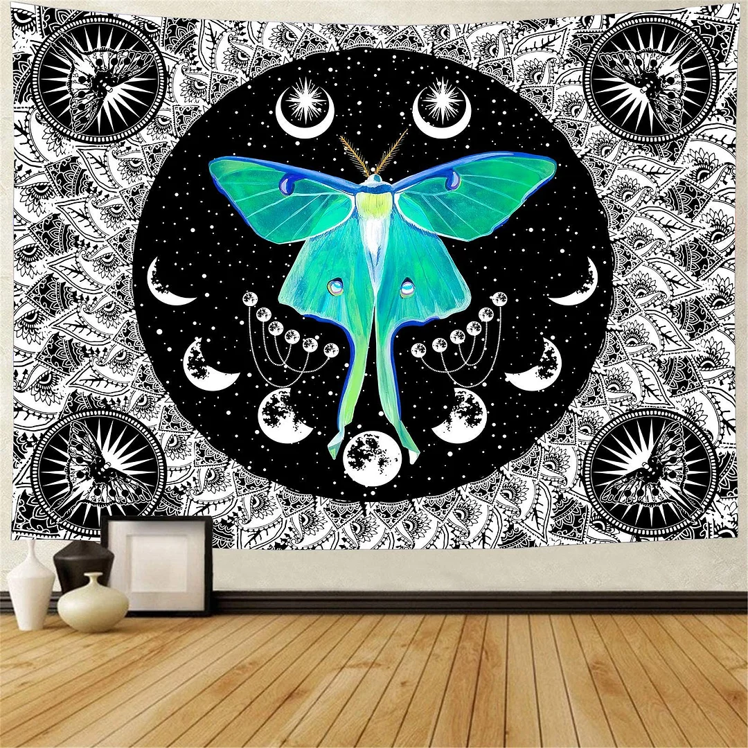 India Mandala Tapestry Boho Decor Wall Cloth Hippie Butterfly Life Tree Blanket Mushroom Sun Moon Wall Carpet