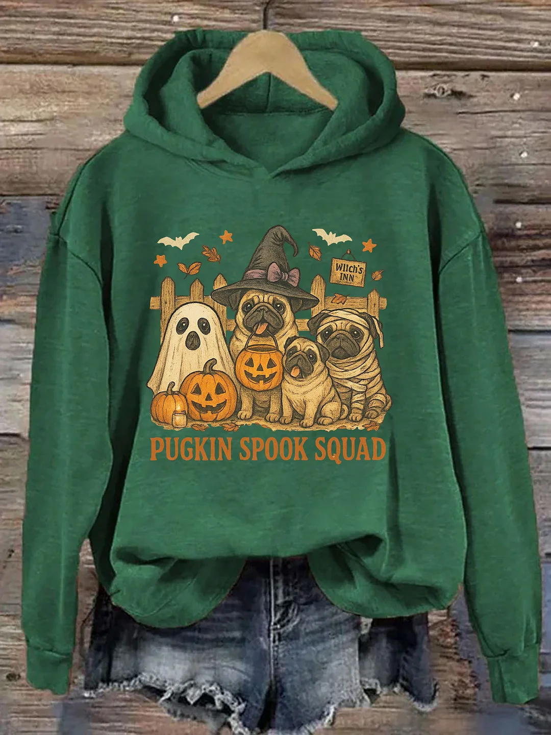 Retro Pug Halloween Hoodie
