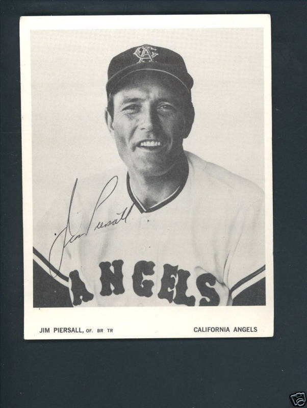 Jim Piersall Angels Signed Autographed 4 X 5 Photo Poster painting