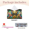 (24cm)Diamond Art Tissue Box Cover DIY PU Desktop(Flowers and Butterflies)