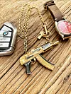 High-end Private Custom Vintage Texture 22k Gold AK Pendant 