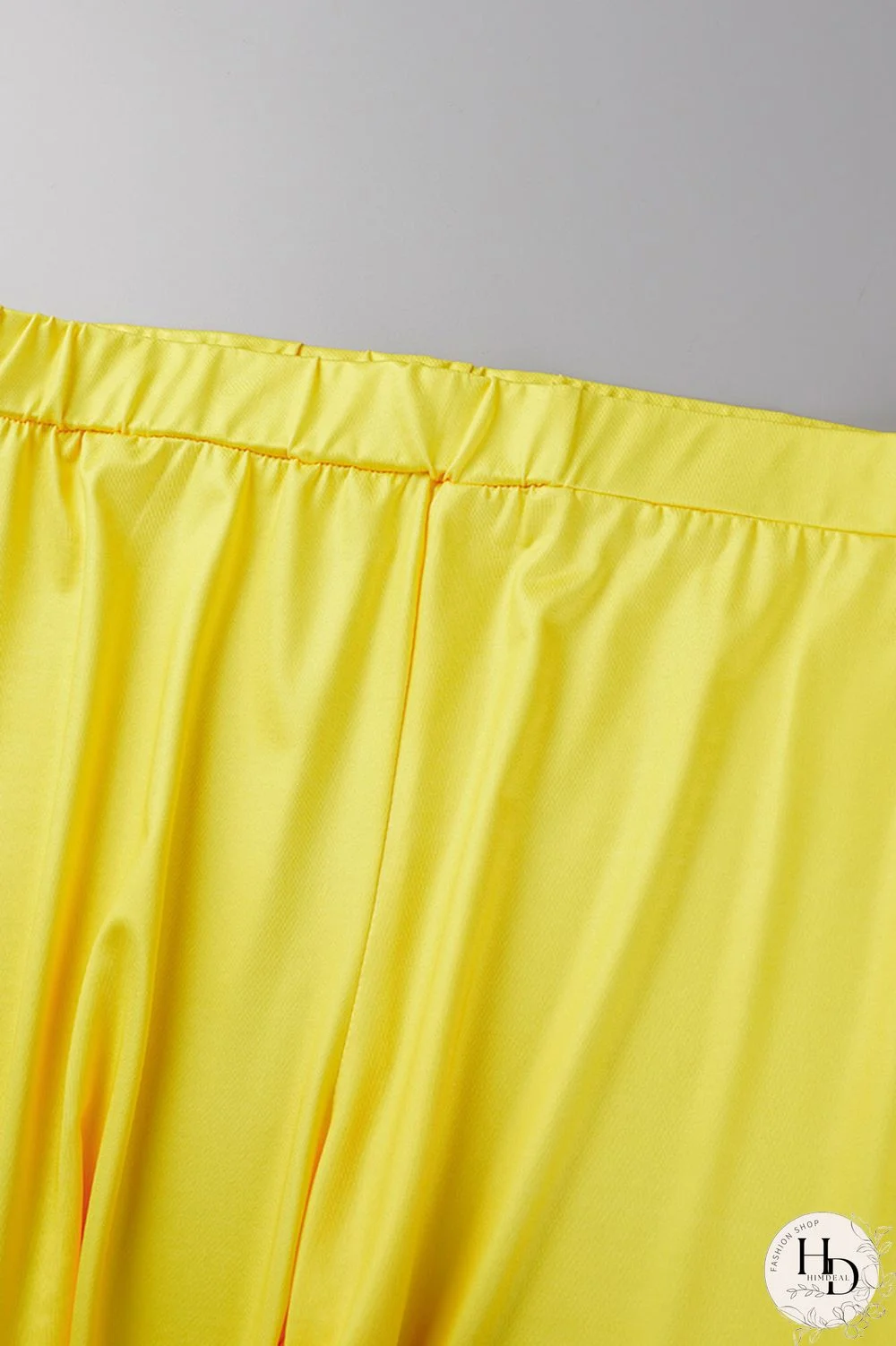 Yellow Casual Print Patchwork Off the Shoulder Long Sleeve Two Pieces